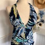 Jaclyn Smith Swimwear Sz 6 Adorable Tankini Top Blue Tropical Print Photo 0