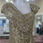 Badgley Mischka - Draped Sequin One Shoulder Dress Size 4 Photo 6