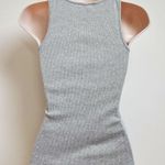 EXPRESS Vintage Scoop Neck Sparkle Tank Top Gray Ribbed Pullover Small Stretchy Photo 6