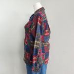 Vintage 90s Class Club Patchwork Plaid Bandana Print Cotton Button Down Shirt M Blue Size M Photo 3