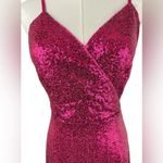 Grace Karin  Women’s S Hot Pink Sequin Glamorous Barbiecore Formal Wrap Dress Photo 6