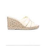 Vince Gilian Woven Leather Espadrille Wedge Sandals White Womens Size 6.5 Photo 1