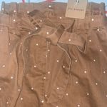 Blu Pepper Brown Denim Skirt Small Polkadots PaperBag High Waisted Boho Western Photo 5