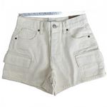 PacSun Off White High Waisted Girlfriend Cargo Shorts NWT Size 23 Photo 4