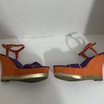 Jennifer Lopez  Heels Womens 7 M Casey Slingback Platform Wedge Multicolor Photo 4