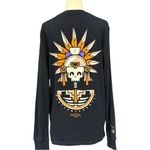 Squalo Día de los Muertos Long Sleeve Tee Black Medium Skull Aztec Graphic Photo 3
