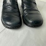 Clarks Leather Mules Clogs Comfort Slip On Shoes dark blue Size 8.5 Photo 2