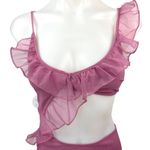 NEW Revolve x More to Come Pink Mesh Ruffle Cutout Payton Mini Dress Size S Photo 6