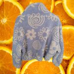 Urban Outfitters Outfitters Light Blue with White Flowers Full Zip Fleece Jacket Size XS Photo 5