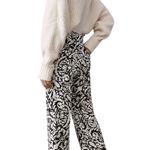 Anthropologie MAEVE Women’s Olive Cropped Black and Ivory Printed Pant Photo 1