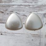 Vintage Clip On Earrings Large Triangular Shape Pearlescent Photo 0