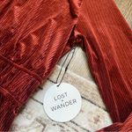 Lost + Wander Rust Velvet Blouse Photo 3