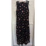 Xhilaration Black/Peach Floral Chiffon Maxi Dress Size XL Ruffle Lined Boho H/L Photo 5