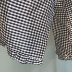 Silkland Black and White Gingham 3/4 Sleeve Silk Blouse Top Women’s Large Photo 3