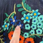 Free People  Up And Away Embroidered Top In Indigo Blue Size L Photo 4