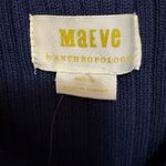 Maeve NWT  Anthropologie‎ Ribbed Puff Sleeve Mini Dress Navy Gingham Size Medium Photo 4