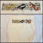 Music Themed Cross Stitch Needlepoint Small Tote Bag French Horn Piano Violin Photo 1