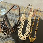 Set of 3 vintage necklaces Yellow Photo 0