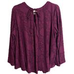 Susan Graver Burnout Jacquard Knit Top Vintage Wine 1X Petite Whimsygoth Romance Photo 3
