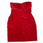 Victor Glemaud Dress Womens Small Red Strapless Mini Ponte‎ Sheer Panel Photo 1