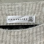 Retrelogy size medium women’s pullover hi low knit striped sweater gold accents Photo 2