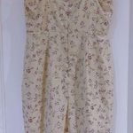 Yellow Floral Split Midi Dress Size L petite Photo 1