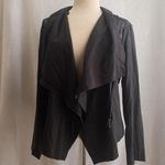 Vigoss Black Asymmetrical Faux Leather Jacket Photo 1