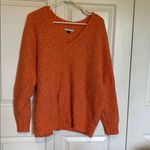 American Eagle  AE Orange Oversized Knit V-Neck Sweater large fall cozy Photo 1