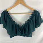 American Eagle  Cropped V Neck Crochet Top Size Medium Photo 0
