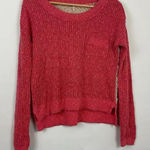 Free People Sweet Jane Strawberry Pink Crochet Sweater Size XS Photo 0