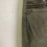 Mos Mosh Pants Womens Size 31 Green Naomi Shine Pants Chino Cotton Beaded Boho Photo 5