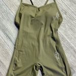 NWT Athleisure Fitness Bodysuit Backless One Piece Yoga Jumpsuit Green Size L Photo 0
