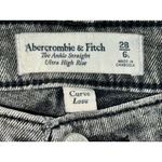 Abercrombie & Fitch  Curve Love Ankle Straight Ultra High Rise Jeans Black Sz 28 Photo 2