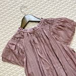 Grade & Gather  V-NECK SATIN RUFFLE Midi DRESS IN DUSTY ORCHID Size L Photo 9