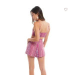 Show Me Your Mumu Tai Bandeau Crop Top Size Small Piñata Pink Textile Festival Photo 1