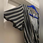 Xhilaration Black & White Vertical Striped Short-Sleeve Romper - XS Photo 4