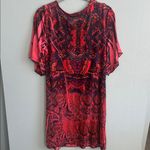 One World  “Live and Let Live”‎ Red Boho Peasant Dress Photo 3