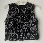 Dazey LA  Black & White Female Print Cropped Tank S Photo 0