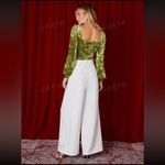SheIn Privé Plicated Detail Wide  White Leg Pants XS Photo 1