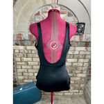 The Slim suit one piece swimsuit ruched front black blue purple leaf print Size M Photo 3