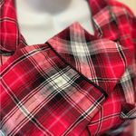 Victoria's Secret Victoria’s Secret Plaid Flannel Romper Sleepwear M Red Belted Button Up Preppy Photo 7