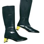 Gucci  Black Calfskin Leather Knee-High Boots w Crystal Embellished Heels EU 36.5 Photo 1
