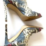 ZARA  Leather Snake Print Lace Up Heels 41/10 Photo 5