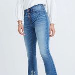Madewell Cali Demi Boot Cut Jeans in Bess Wash Blue Button front Edition 6 P Photo 0