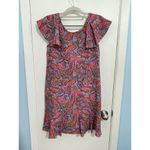 J Crew Silk Dress Size 2 Pink Paisley Ruffled Preppy Country Club Spring Photo 2