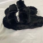 Chunky Faux Fur Fuzzy Black Slipper / Loafers Double Band US 8 Photo 2