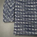 J Crew Jacket Womens 6 Blue White Wool Blend Tweed Funnel Neck Zip Long Coat Photo 12