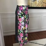 NWOT 4SIENNA Floral Micro Dot MIDI Skirt Small Black Photo 4
