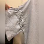 Madewell  braids Sleeve midi Dress XSMALL White Blue WOMENS Photo 3