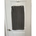Loft  Black Cream Striped Textured Sleeveless Top & Midi Skirt Matching Set 10 M Photo 3